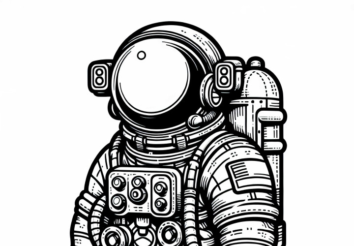 Skafandr astronauta – jednoduše omalovánka zdarma Skafandr astronauta – Jednoduchá omalovánka zdarma