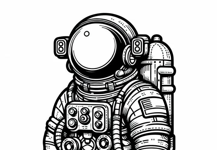 宇宙飛行士の宇宙服 - 簡単な塗り絵 無料