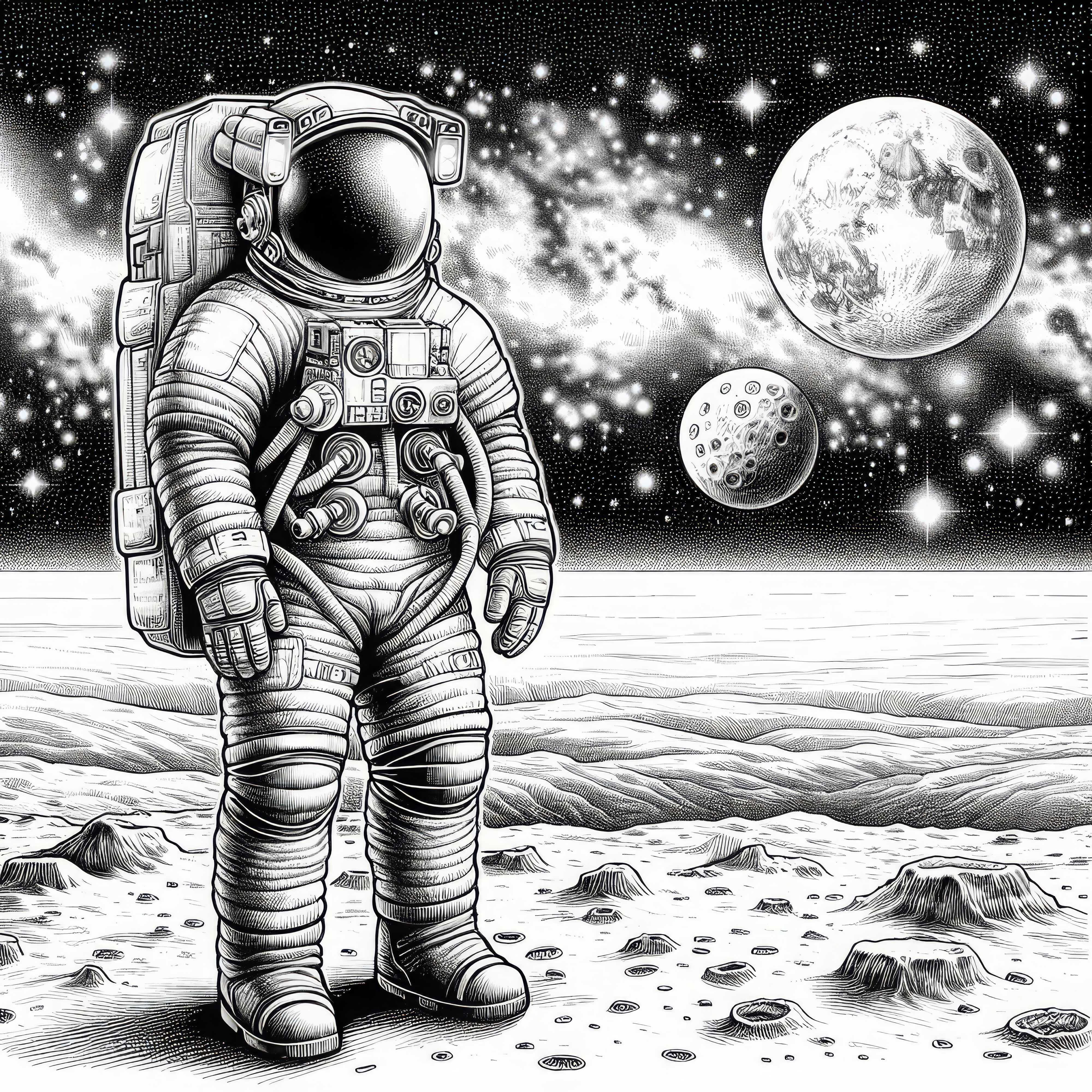 Malba astronauta – Detailní a zdarma Astronaut Šablona – Detailní a zdarma