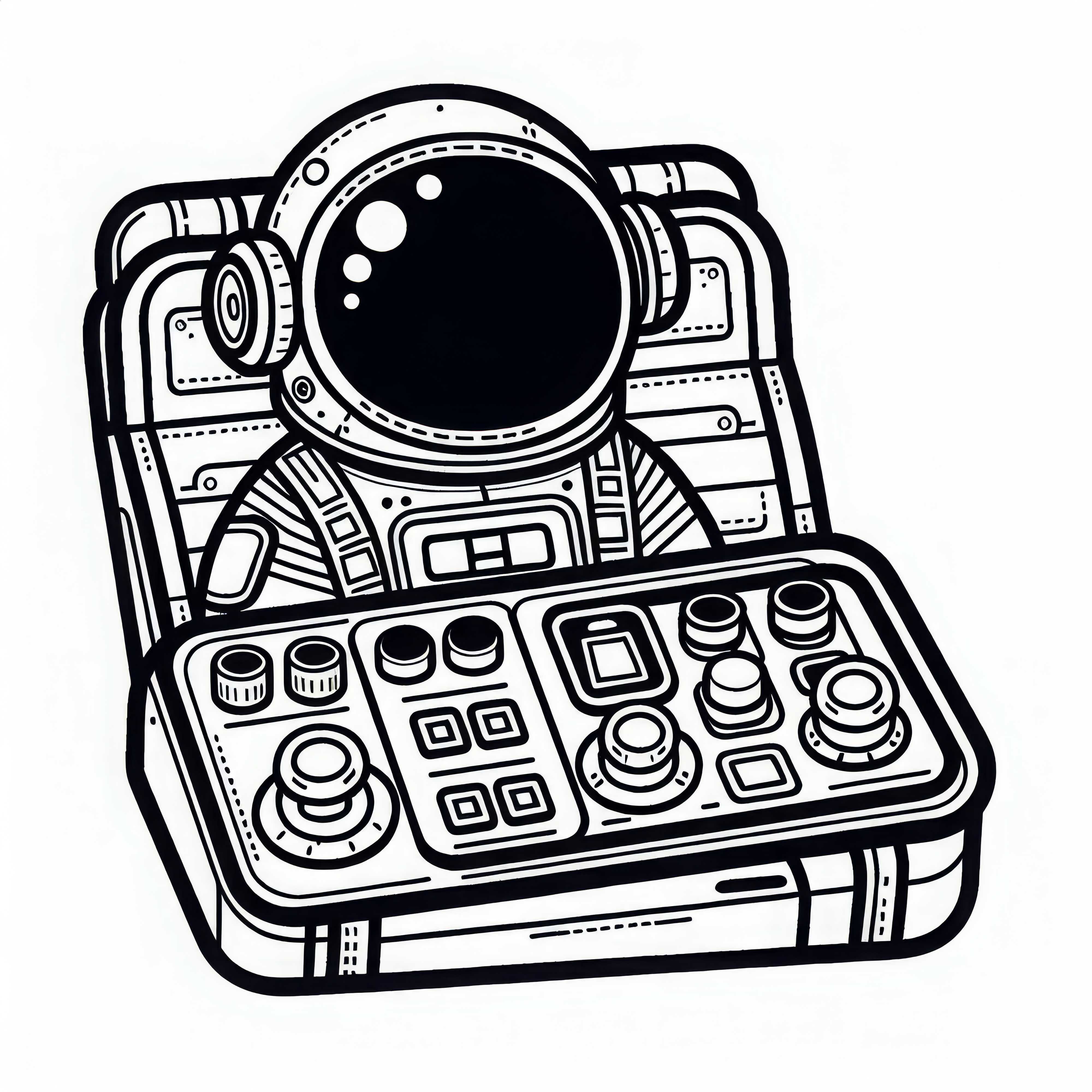 Irányítópanel kapcsolókkal és kijelzőkkel egy rakétában – Színezőlap egyszerűen ingyenesen Vezérlőpult kapcsolókkal és kijelzőkkel egy rakétában – Egyszerű, ingyenes színezőlap