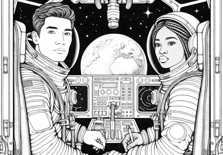 詳細な宇宙飛行士のロケットぬりえ（無料）