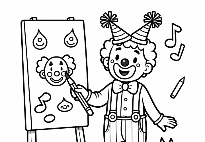 Clown malt – einfaches Ausmalbild kostenlos