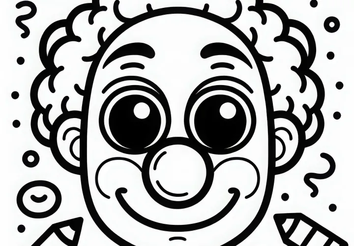 Clown Portrait Malvorlage Einfach Gratis