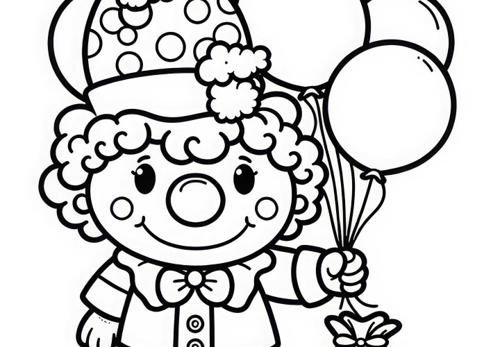 Clown mit Luftballons Malvorlage Einfach Gratis Clown mit Luftballons Malvorlage Einfach Gratis