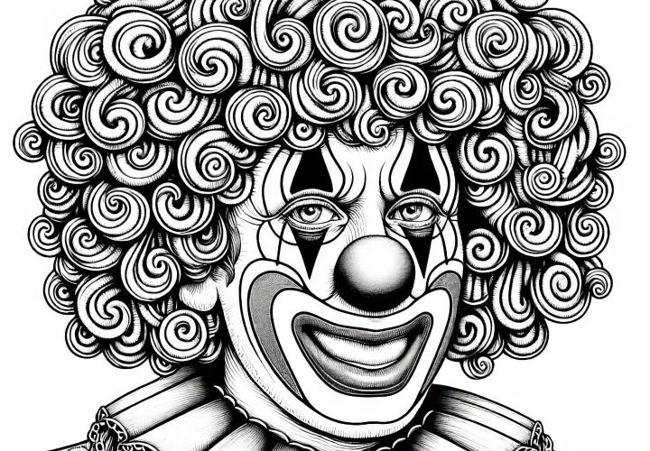 Ausmalbild eines Clowns – Detailreich und kostenlos