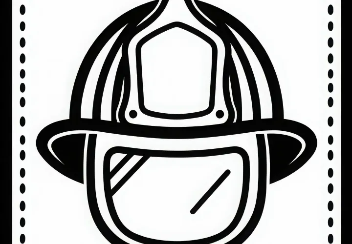消防士ヘルメット 塗り絵 簡単 無料