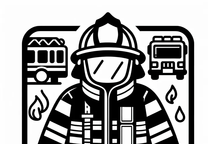 消防士のための防護服の塗り絵 - 簡単で無料
