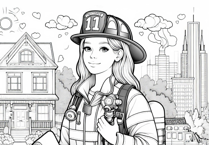 Feuerwehrfrau Ausmalbild – Detailreich und Kostenlos Feuerwehrfrau Ausmalbild – Detailreich und Kostenlos