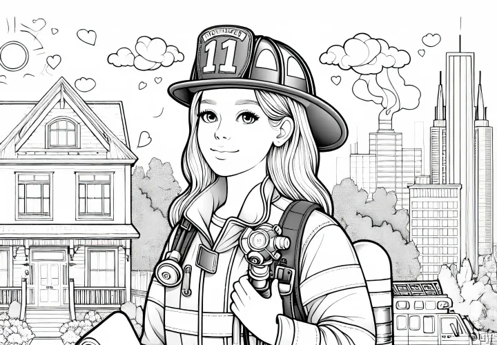消防士の女性の塗り絵 – 詳細豊富で無料