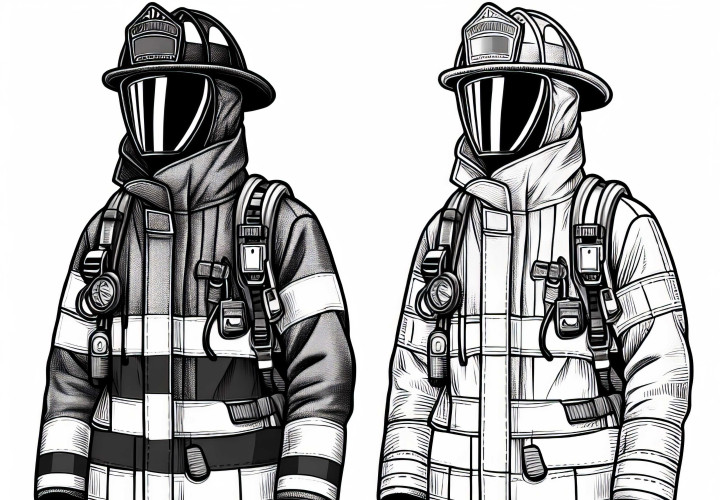 Ausmalbild eines Schutzanzugs für Feuerwehrmann – Detailreich und Kostenlos Ausmalbild eines Schutzanzugs für Feuerwehrmann – Detailreich und Kostenlos