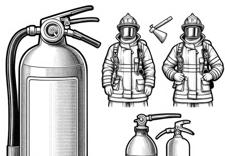 高品質の消火器の塗り絵を無料でダウンロードする