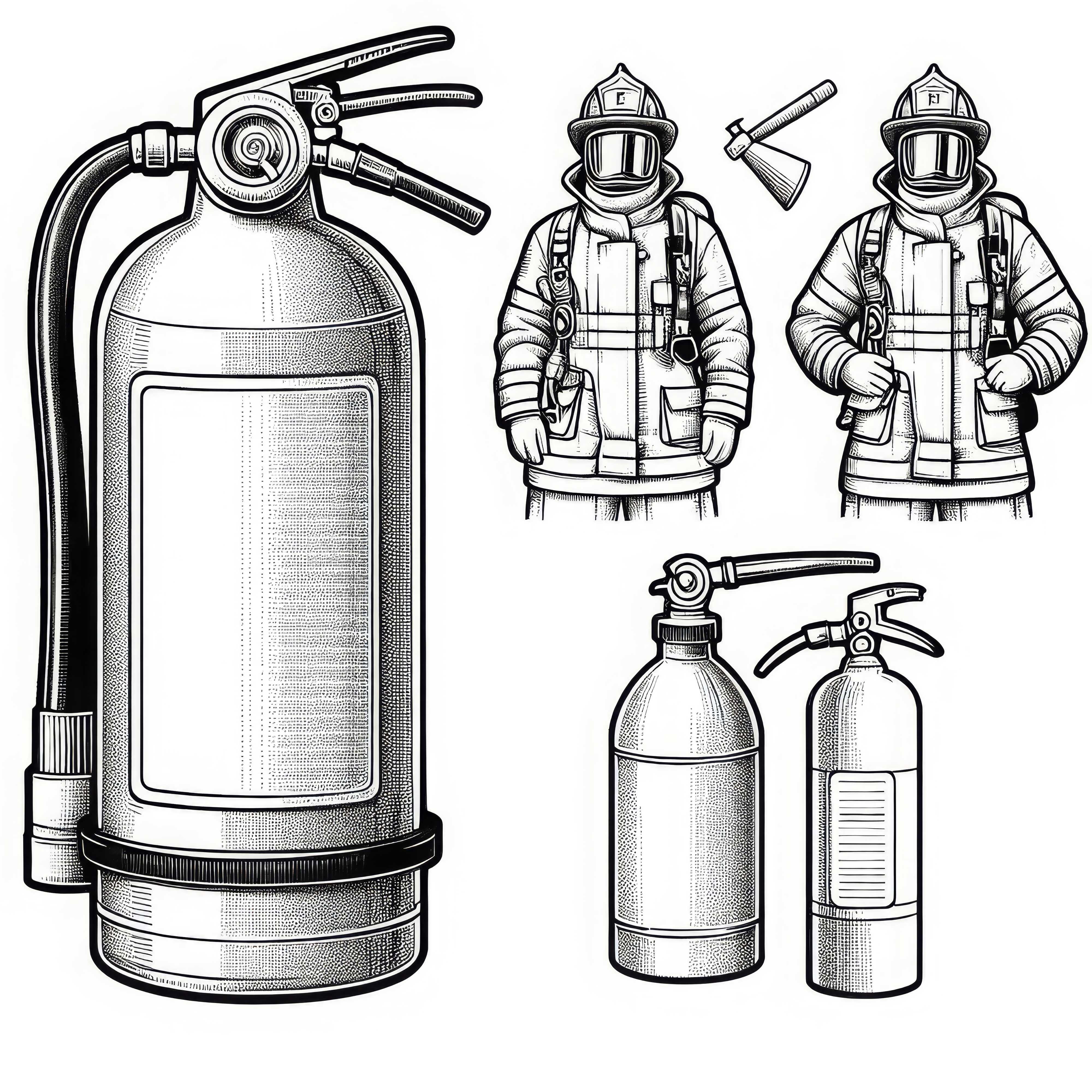 Hochwertige Malvorlage eines Feuerlöschers kostenlos herunterladen