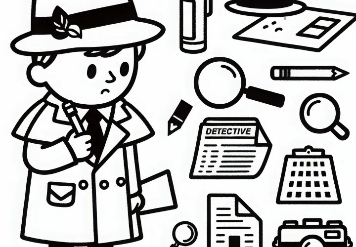 Detektiv Malvorlage Einfach Gratis Herunterladen