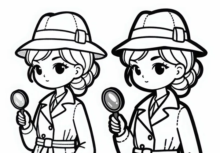 Detektivin Ausmalbild Einfach Kostenlos Herunterladen
