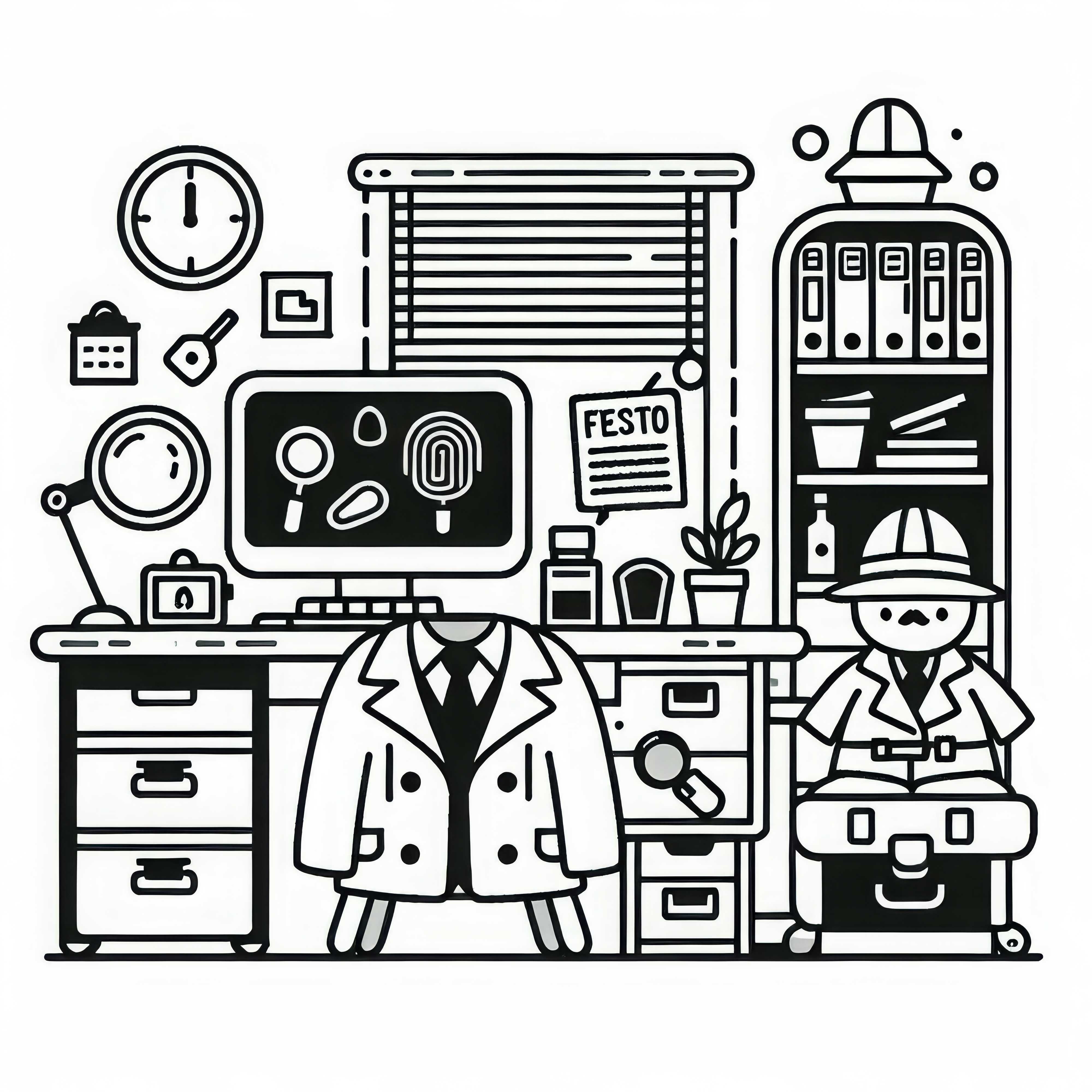 Detektivbüro Malvorlage Einfach Kostenlos