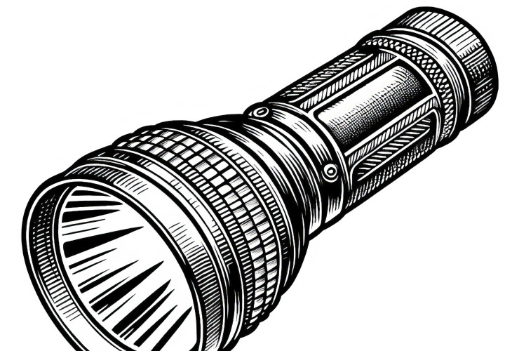 Taschenlampe für einen Detektiv – Ausmalbild für kreative Köpfe Taschenlampe für einen Detektiv – Ausmalbild für kreative Köpfe