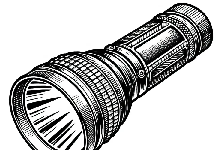 Taschenlampe für einen Detektiv – Ausmalbild für kreative Köpfe