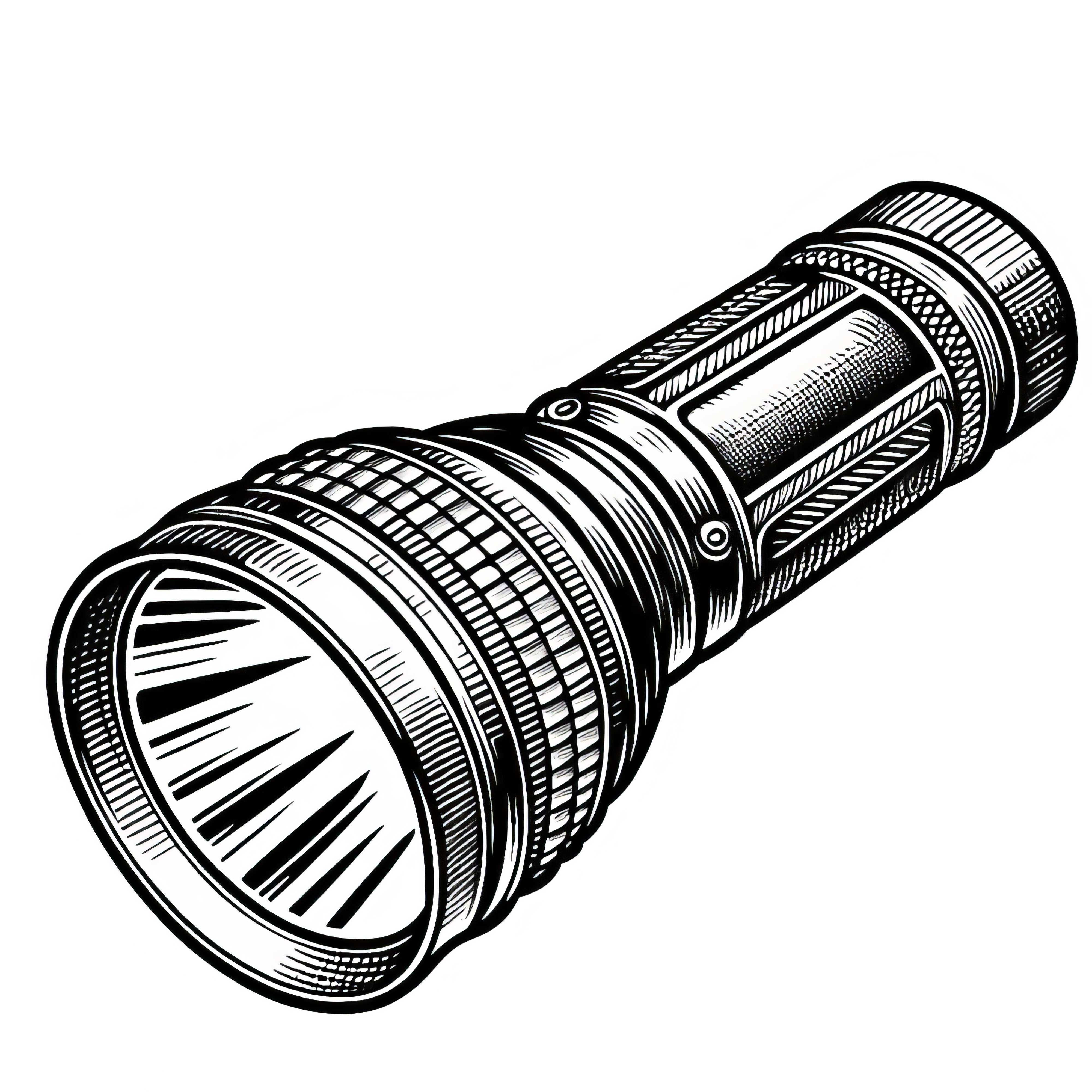 Taschenlampe für einen Detektiv – Ausmalbild für kreative Köpfe