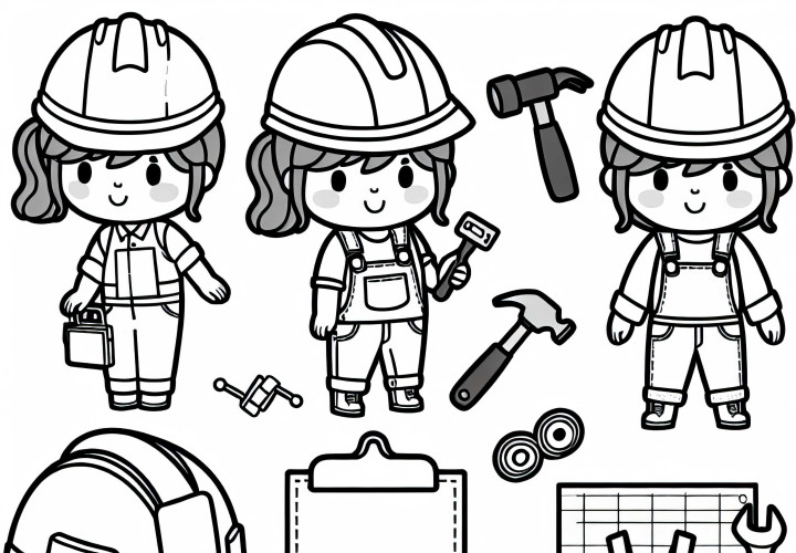 Construction Worker Coloring Page Easy Free Construction Worker Coloring Page Simple Free