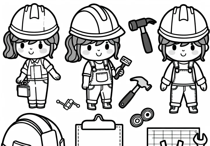 Bauarbeiterinnen Malvorlage Einfach Kostenlos