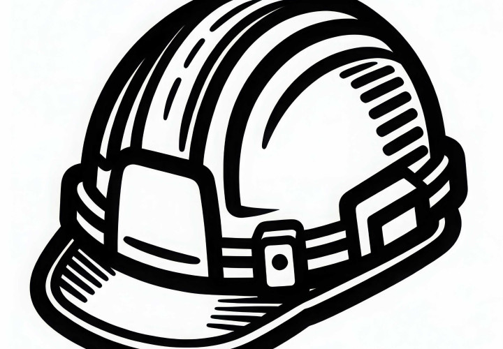 Construction helmet of a construction worker as a coloring picture – Simple and Free Construction helmet of a construction worker as a coloring page - Simple and Free
