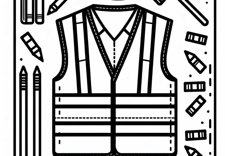 Coloring page of a safety vest for construction workers - Easily download for free Coloring page of a safety vest for construction workers – Download for free easily