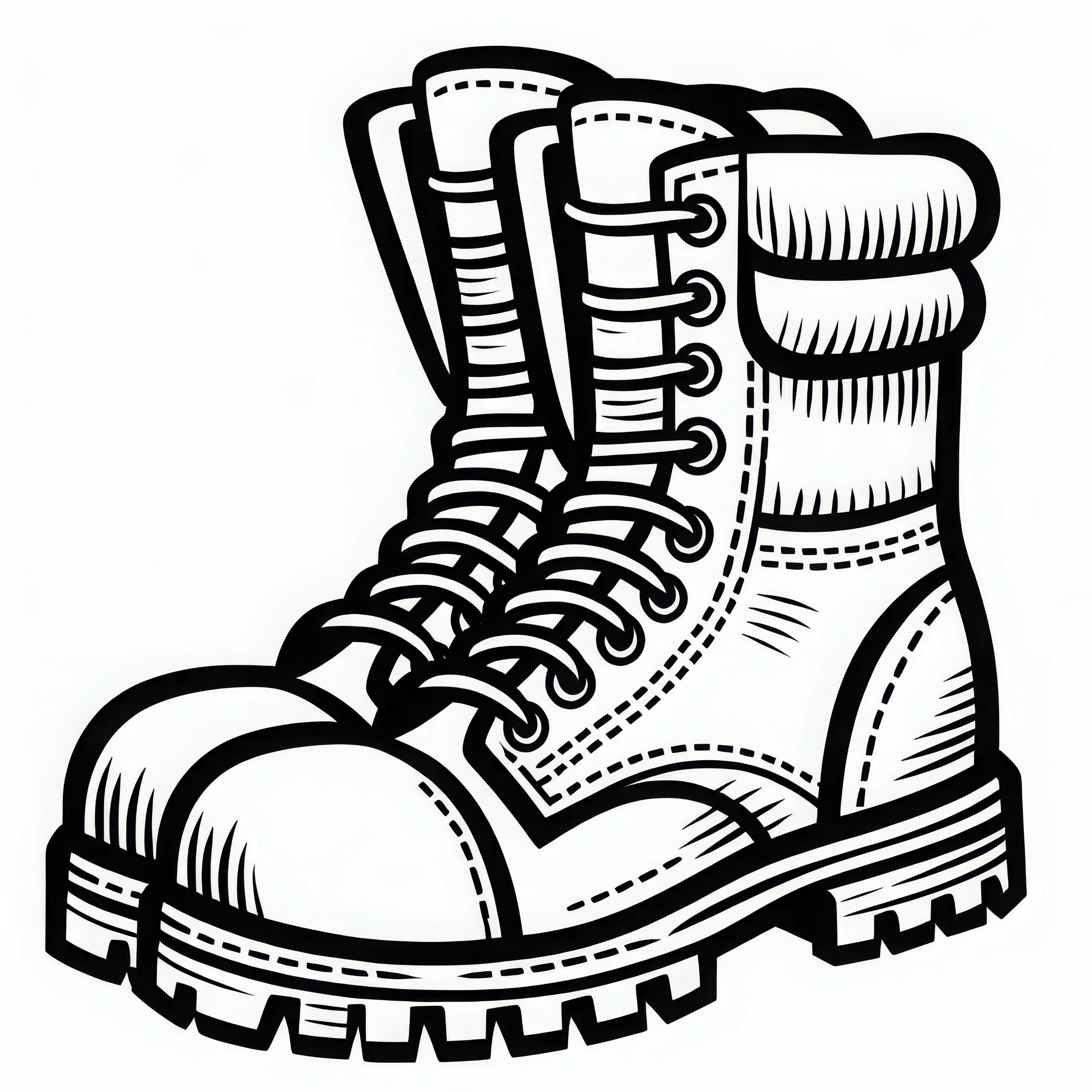 Construction worker's steel toe shoes - coloring page simple and free