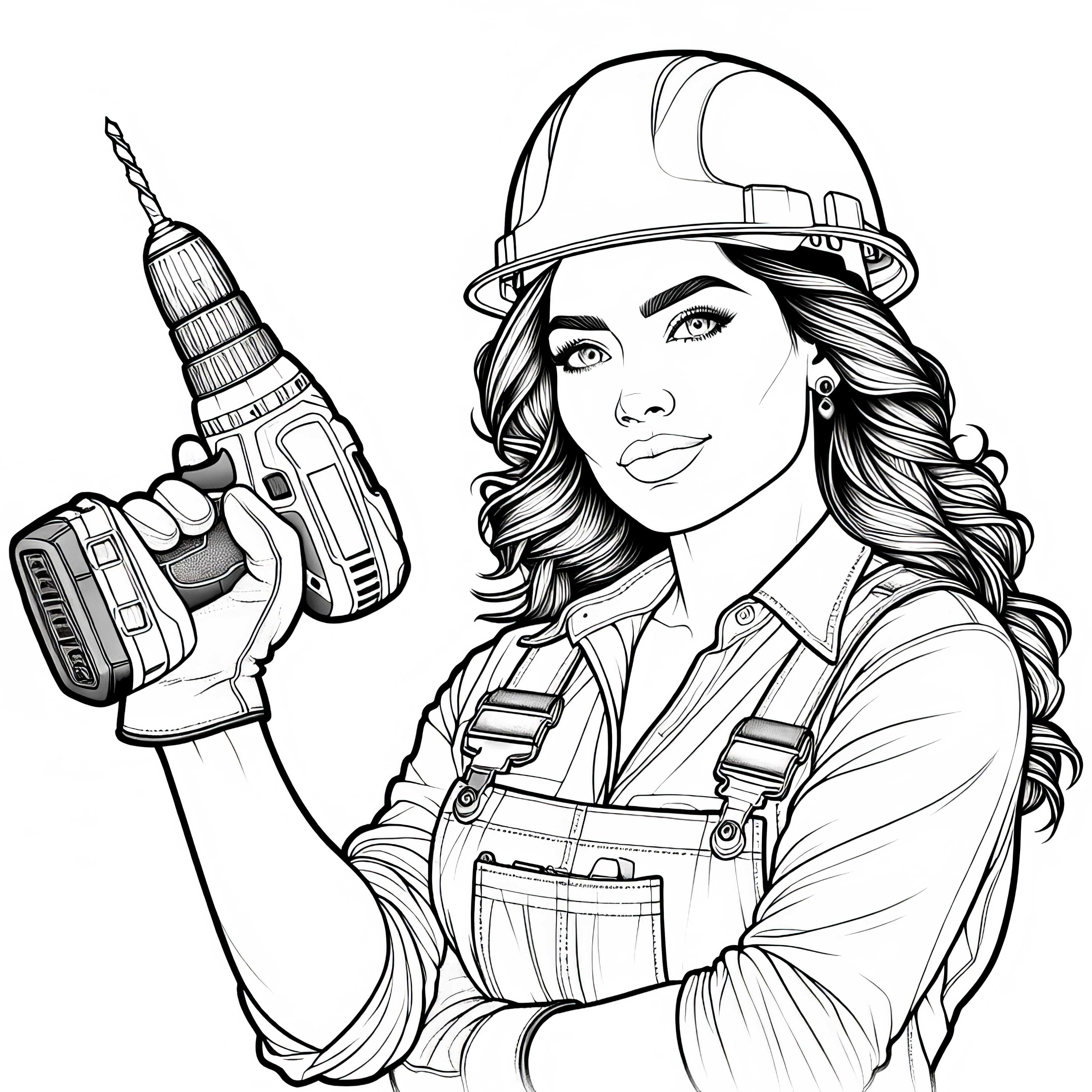 Construction Worker Coloring Page – Free Detailed Template