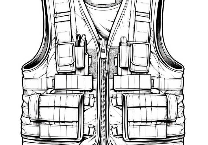 Safety vest for construction workers coloring page - Detailed and free Safety vest for construction workers coloring template - Rich in detail and free