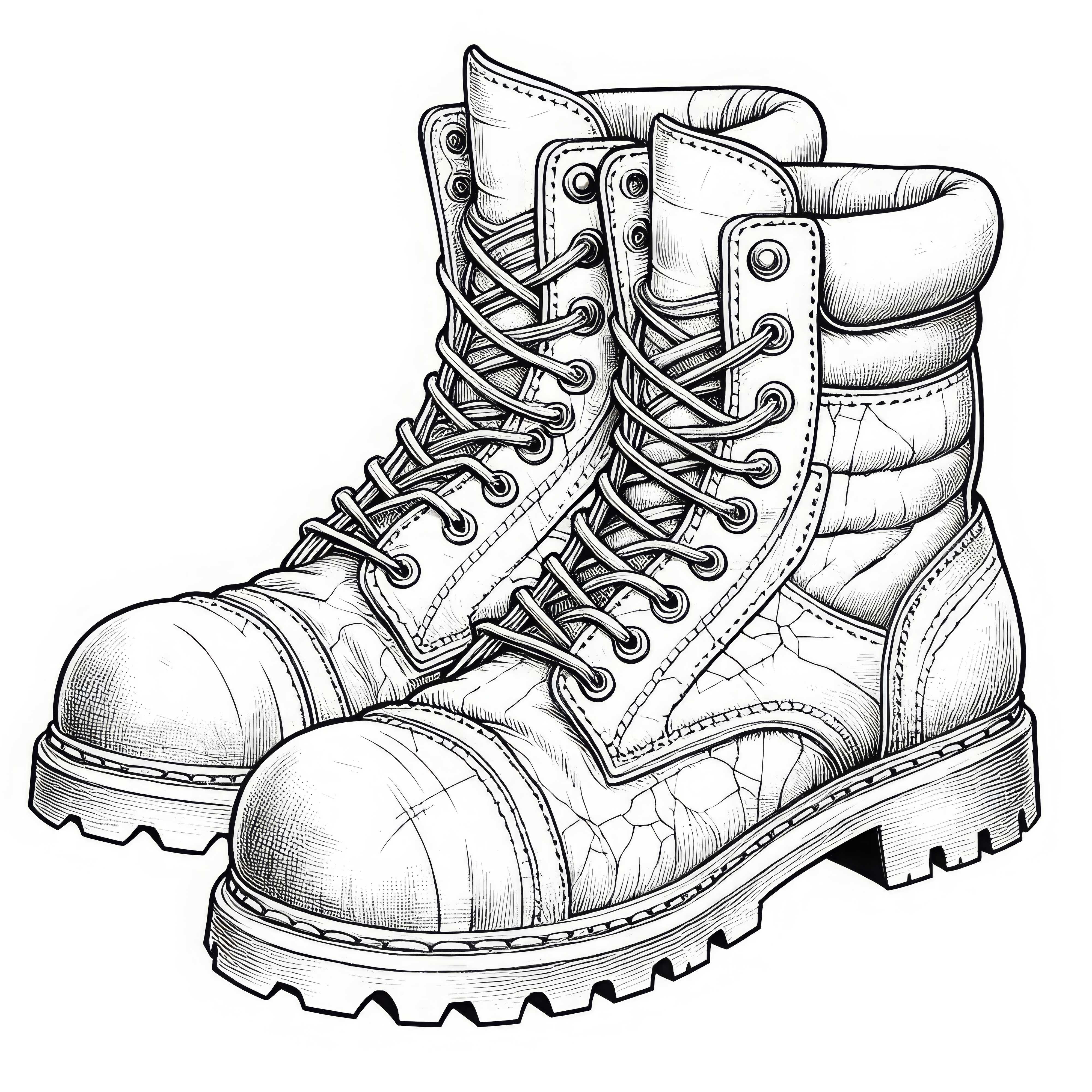 Construction worker's steel-toed shoes - Coloring page in detail and free
