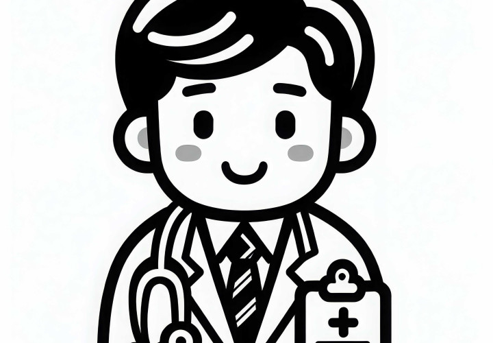Doctor Coloring Page Easy Free Doctor Coloring Template Simple Free