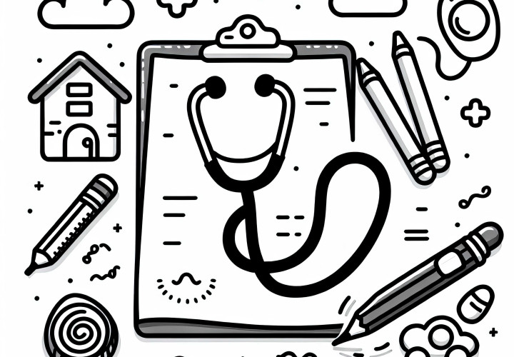 Stethoscope for doctor coloring page simple free Stethoscope for Doctor Coloring Page Simple Free