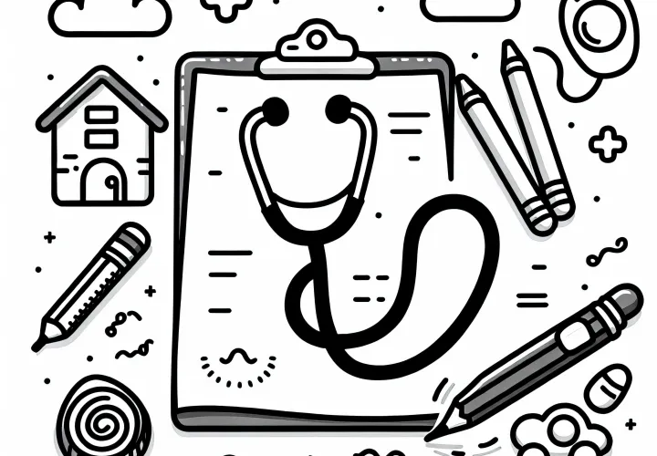 Stethoskop für Arzt Malvorlage einfach kostenlos