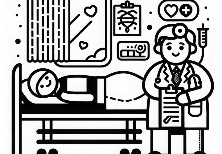 Hospital Bed Coloring Page Simple Free Hospital Bed Coloring Page Simple Free