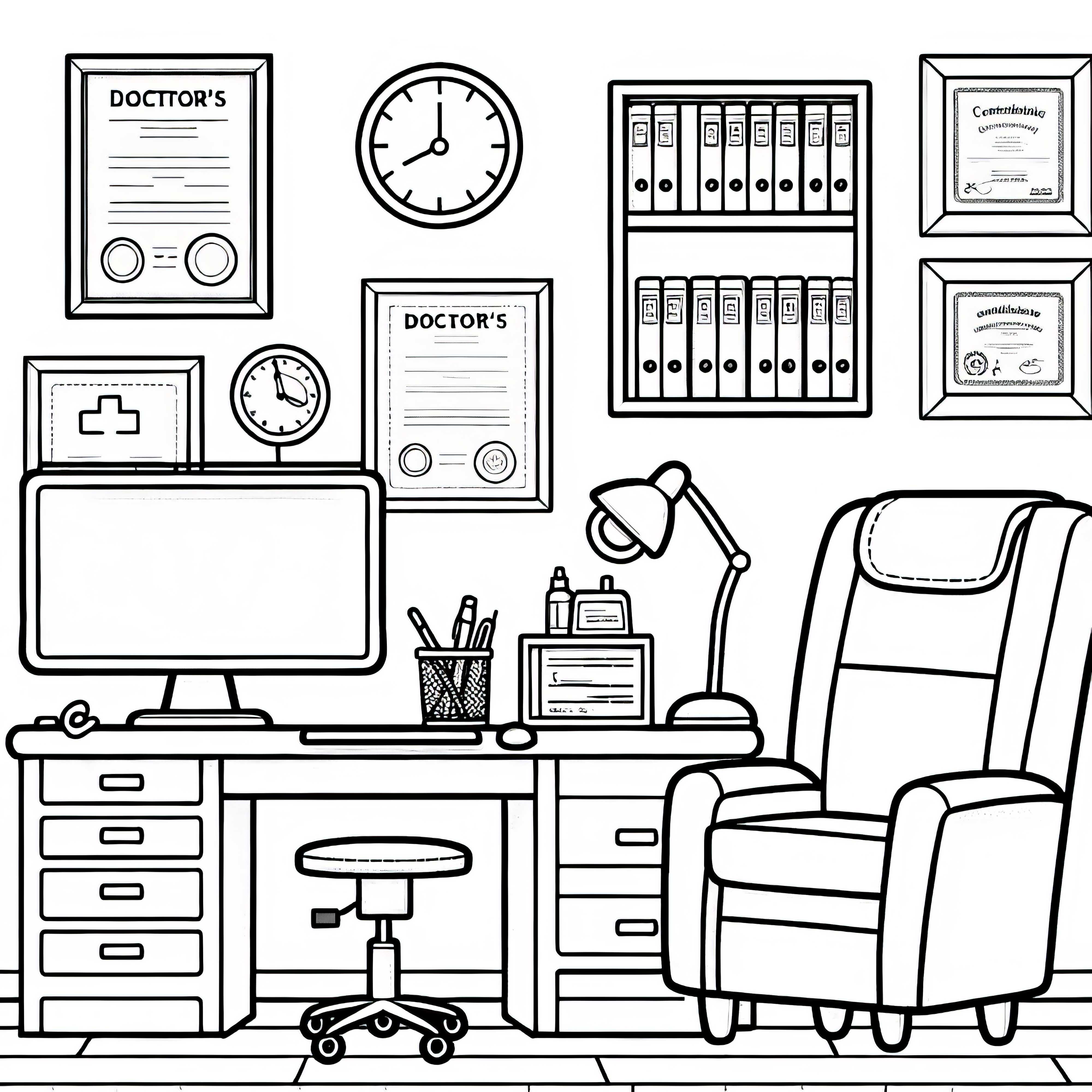 Doctor's Office Coloring Page Simple Free - Color and Download Now