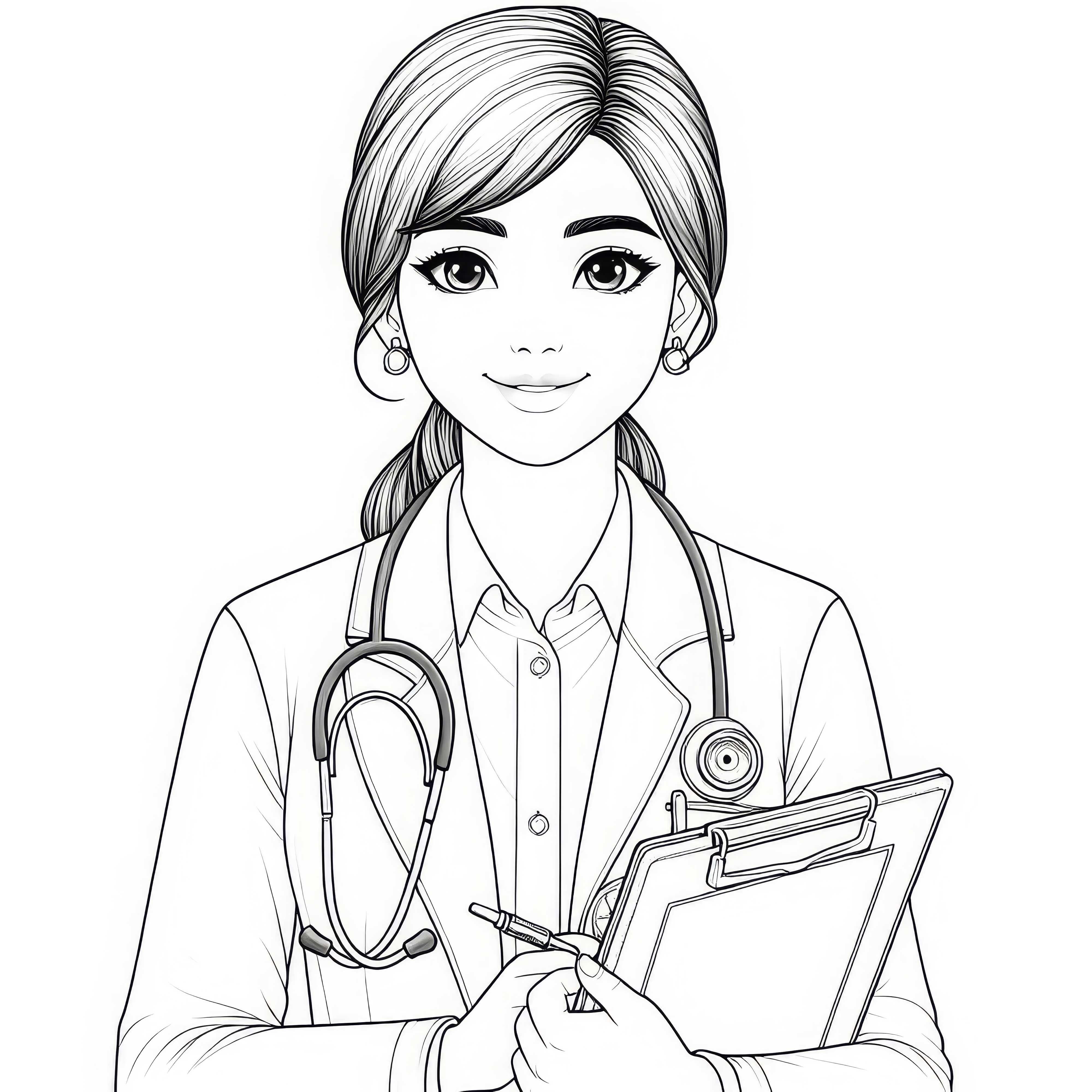 Coloring page of a doctor – Detailed and available for free download