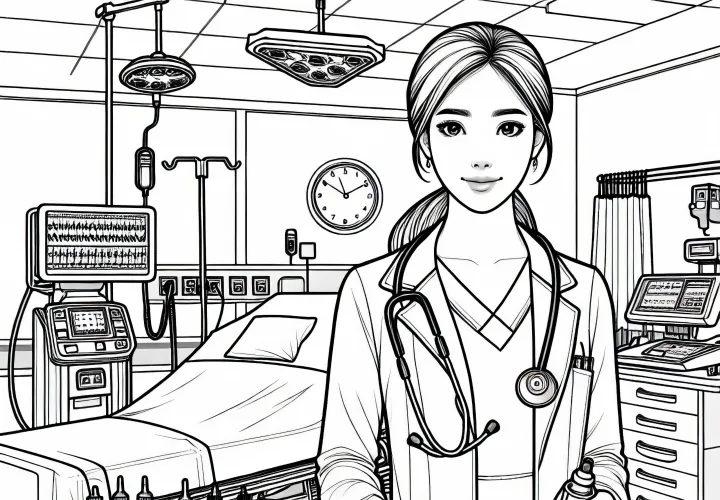 Ärztin Ausmalbild – Detailreich und Kostenlos
