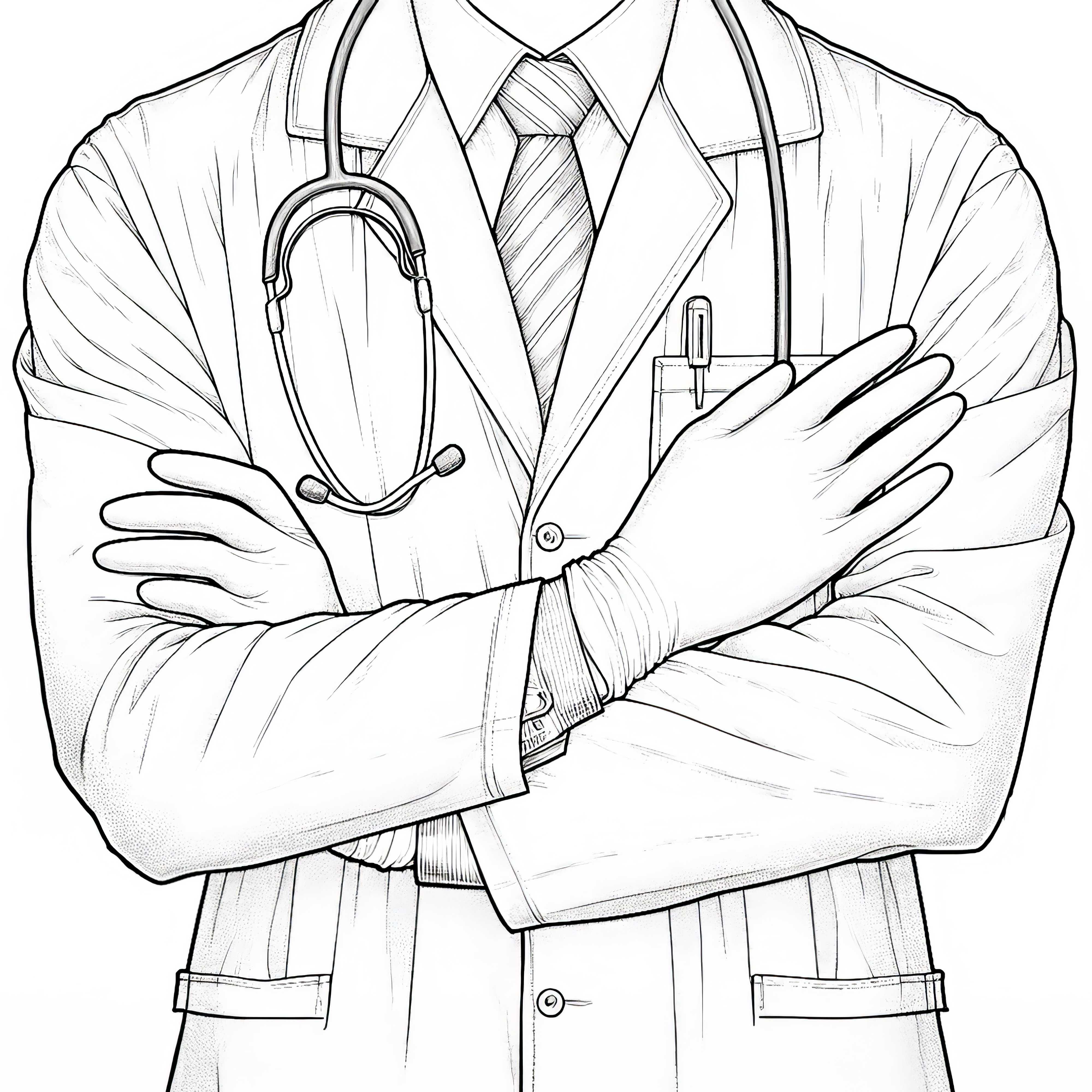 Doctor's Coat and Gloves Coloring Page - Detailed and Free
