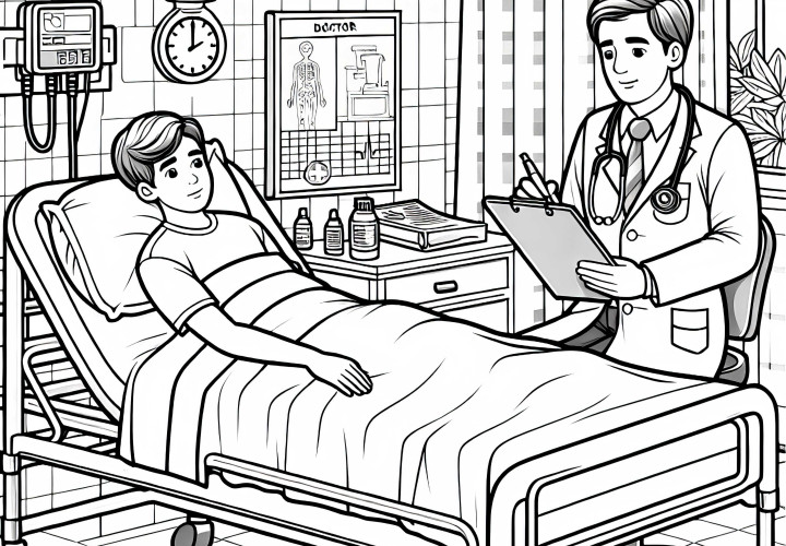 Hospital Bed Coloring Page – Detailed and Free to Download Hospital Bed Coloring Page - Detailed and Free to Download