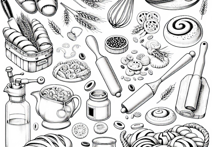 Ausmalbild von Bäckerei-Backwaren – Kostenlos zum Download Ausmalbild von Bäckerei-Backwaren – Kostenlos zum Download