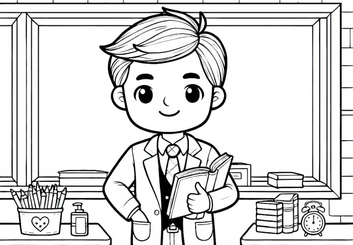 Teacher Coloring Template Simple Free Teacher Coloring Template Simple Free
