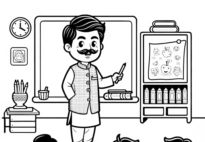 Classroom with Teacher Coloring Page Free Classroom with Teacher Coloring Page Free