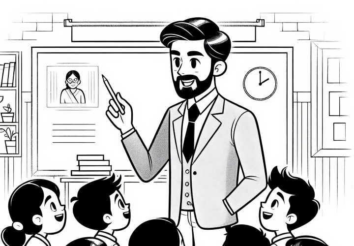Mittel-schule mit Lehrer Ausmalbild – Einfach und Gratis Mittel-schule mit Lehrer Ausmalbild – Einfach und Gratis