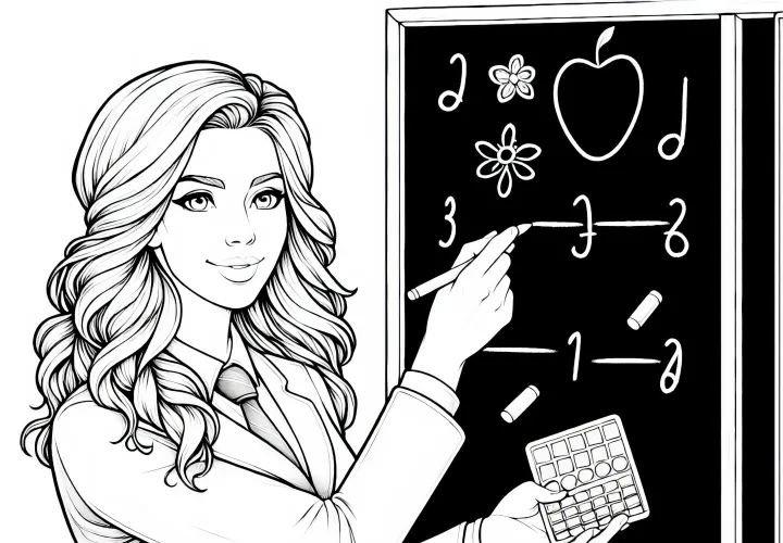 Ausmalbild für Lehrerin - Detailreich und Kostenlos