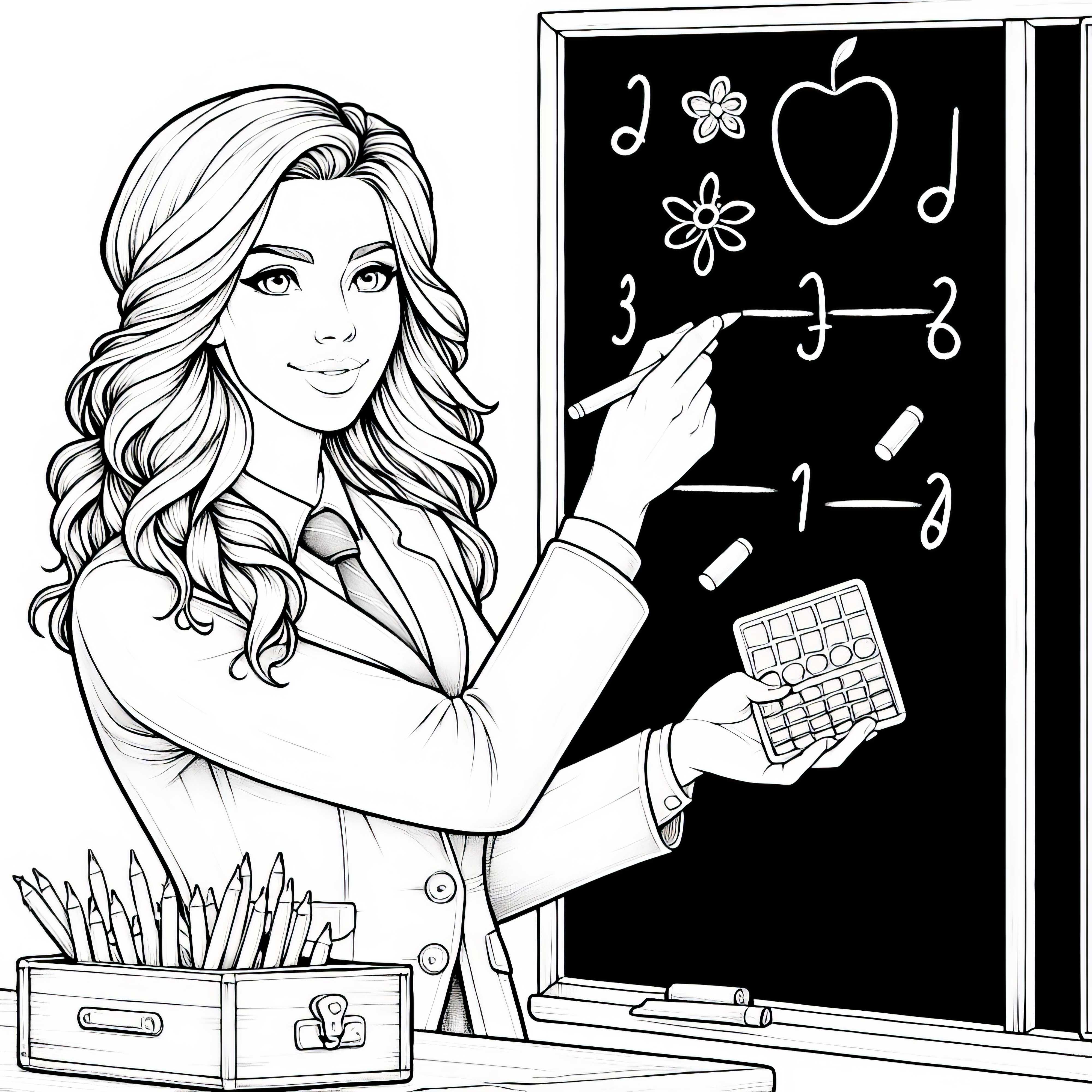 Ausmalbild für Lehrerin - Detailreich und Kostenlos