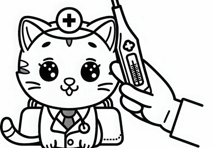 Termómetro para veterinario plantilla para colorear fácil gratis