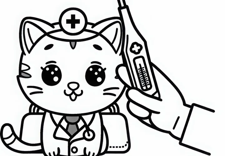 Termómetro para veterinario plantilla para colorear fácil gratis