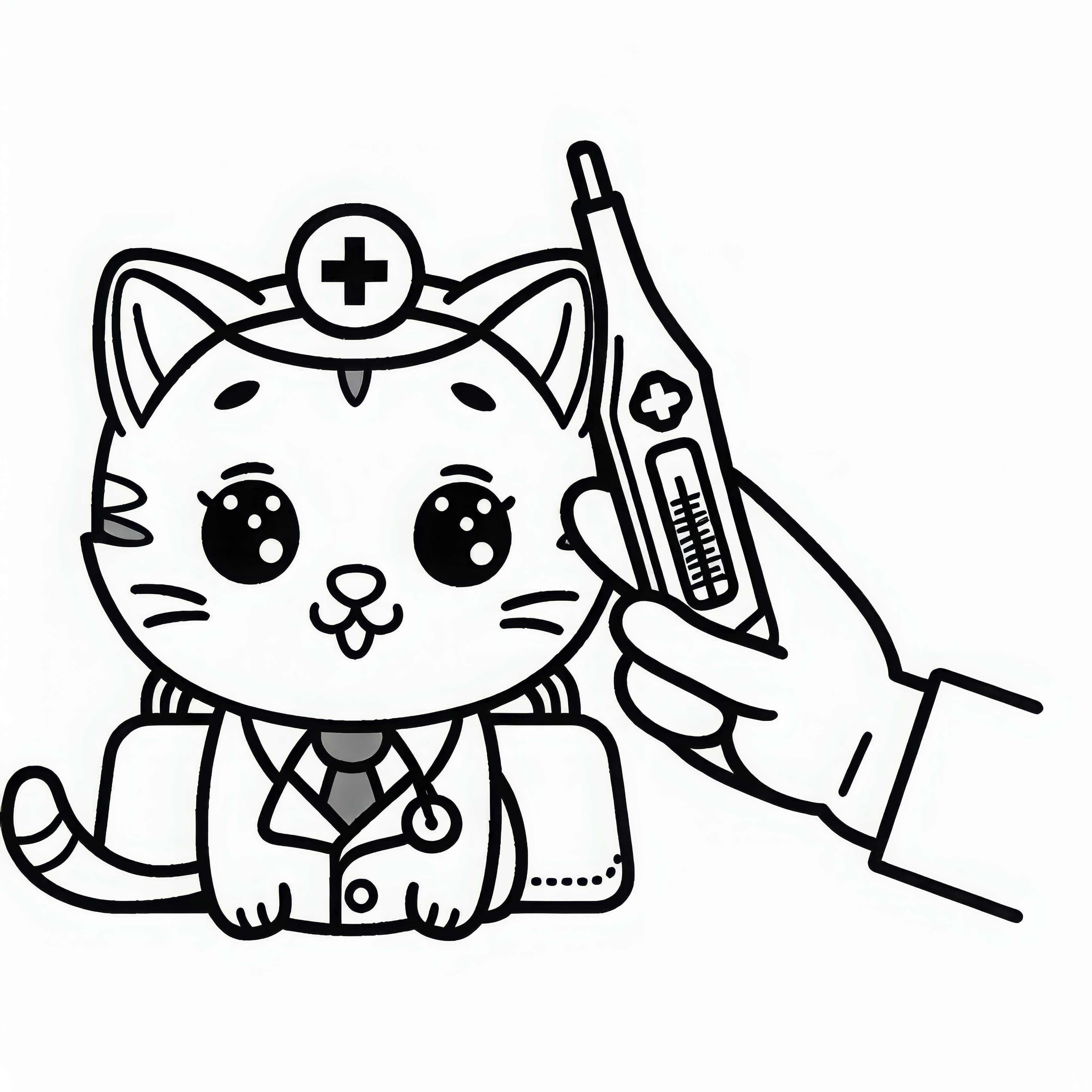 Termómetro para veterinario plantilla para colorear simple gratis