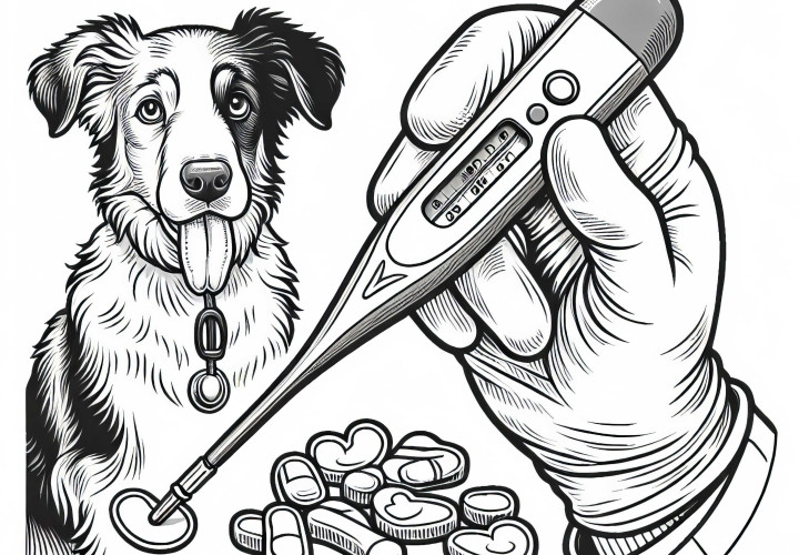 Termómetro para veterinario - Dibujo para colorear detallado gratuito