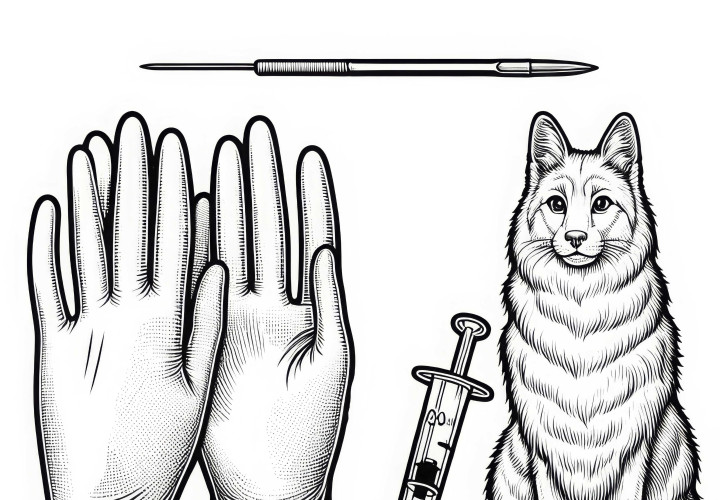 Guantes de examen para veterinarios como dibujo para colorear - Detallados y gratis